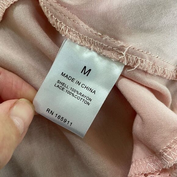 Grace + Karma Pink Babydoll Swing Long Sleeve Blouse M - Picture 9 of 9